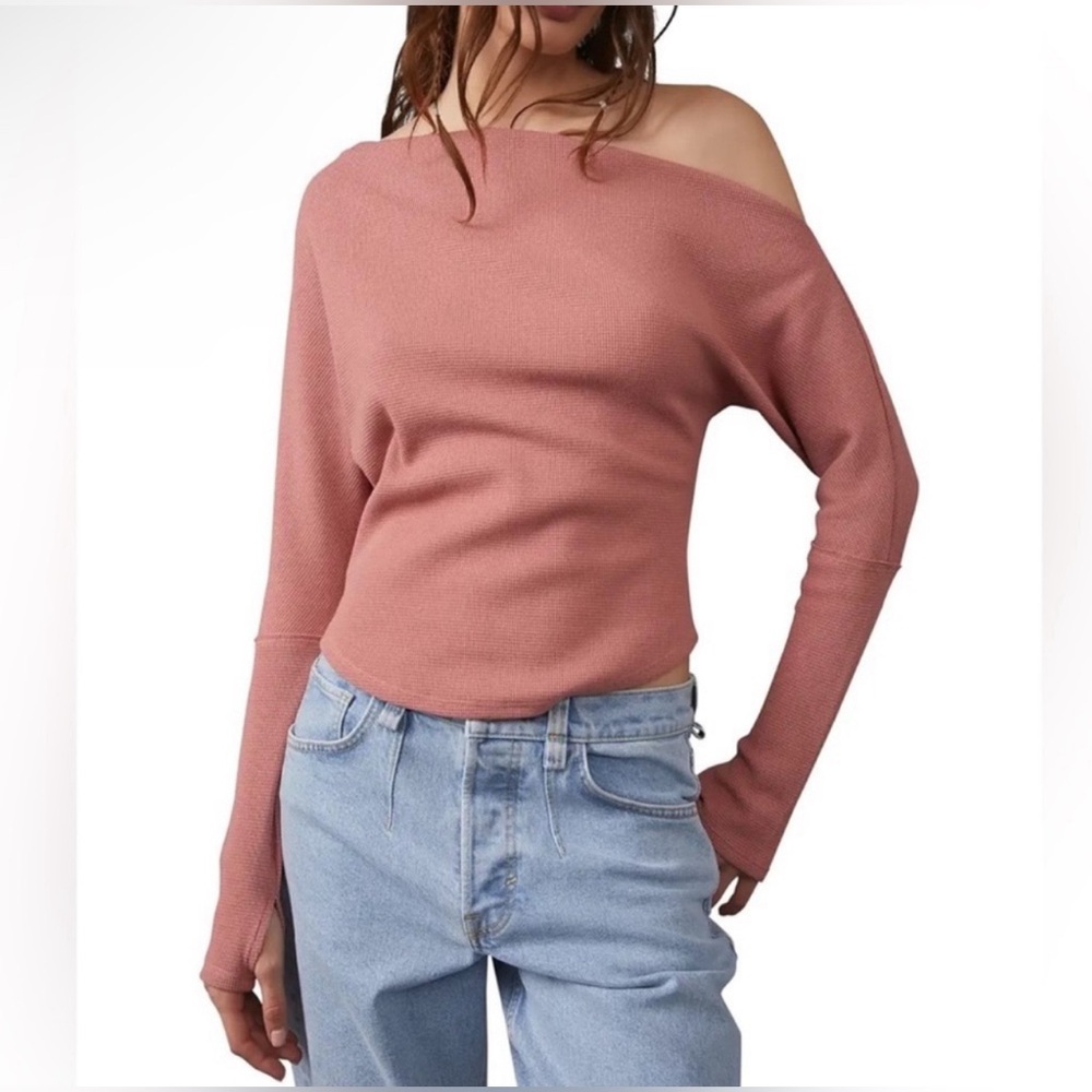 FREE PEOPLE - We The Free - off the shoulder thermal top